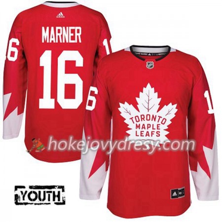Dětské Hokejový Dres Toronto Maple Leafs Mitchell Marner 16 Červená 2017-2018 Adidas Alternate Authentic